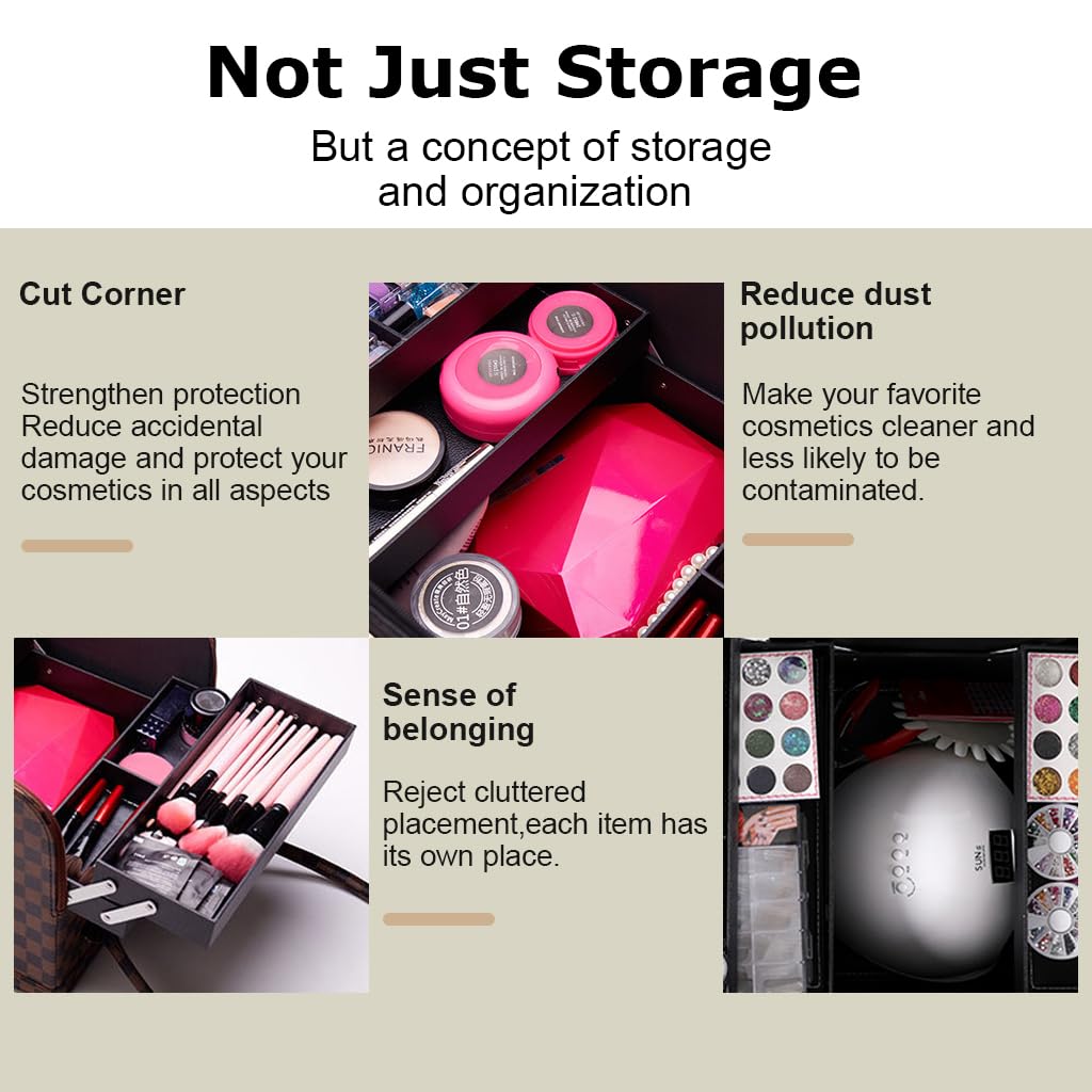 MAYCREATE Makeup Carrying Suitcase Stylish Leather Print Large Makeup Organizer Bag Suitcase Vanity Box Makeup Tools Box Travel Makeup Organizer for Makeup Artist, Professional, Makeup Students MAYCREATE Makeup Carrying Suitcase Stylish Leather Print Large Makeup Organizer Bag Suitcase Vanity Box Makeup Tools Box Travel Makeup Organizer for Makeup Artist, Professional, Makeup Students